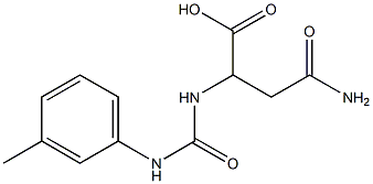 4-amino-2-({[(3-methylphenyl)amino]carbonyl}amino)-4-oxobutanoic acid Struktur