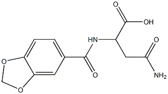 4-amino-2-[(1,3-benzodioxol-5-ylcarbonyl)amino]-4-oxobutanoic acid Struktur