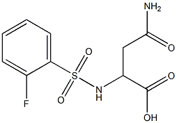 4-amino-2-{[(2-fluorophenyl)sulfonyl]amino}-4-oxobutanoic acid Struktur