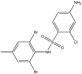 4-amino-2-chloro-N-(2,6-dibromo-4-methylphenyl)benzene-1-sulfonamide Struktur