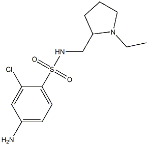 4-amino-2-chloro-N-[(1-ethylpyrrolidin-2-yl)methyl]benzene-1-sulfonamide Struktur