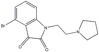 4-bromo-1-[2-(pyrrolidin-1-yl)ethyl]-2,3-dihydro-1H-indole-2,3-dione Struktur