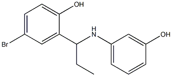 4-bromo-2-{1-[(3-hydroxyphenyl)amino]propyl}phenol Struktur