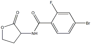 4-bromo-2-fluoro-N-(2-oxooxolan-3-yl)benzamide Struktur