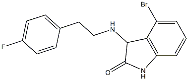 4-bromo-3-{[2-(4-fluorophenyl)ethyl]amino}-2,3-dihydro-1H-indol-2-one Struktur