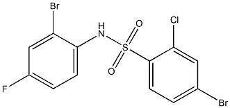 4-bromo-N-(2-bromo-4-fluorophenyl)-2-chlorobenzene-1-sulfonamide Struktur