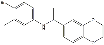 4-bromo-N-[1-(2,3-dihydro-1,4-benzodioxin-6-yl)ethyl]-3-methylaniline Struktur