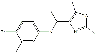 4-bromo-N-[1-(2,5-dimethyl-1,3-thiazol-4-yl)ethyl]-3-methylaniline Struktur