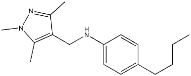 4-butyl-N-[(1,3,5-trimethyl-1H-pyrazol-4-yl)methyl]aniline Struktur