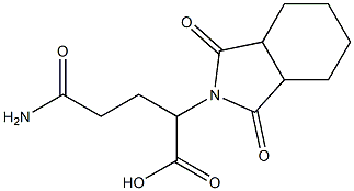 4-carbamoyl-2-(1,3-dioxo-octahydro-1H-isoindol-2-yl)butanoic acid Struktur