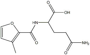 4-carbamoyl-2-[(3-methylfuran-2-yl)formamido]butanoic acid Struktur