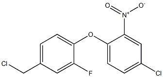 4-chloro-1-[4-(chloromethyl)-2-fluorophenoxy]-2-nitrobenzene Struktur