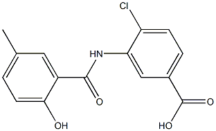 4-chloro-3-[(2-hydroxy-5-methylbenzene)amido]benzoic acid Struktur