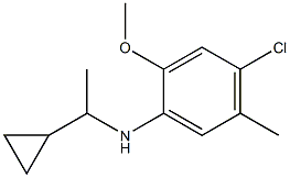 4-chloro-N-(1-cyclopropylethyl)-2-methoxy-5-methylaniline Struktur