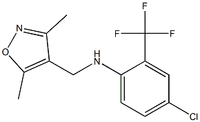 4-chloro-N-[(3,5-dimethyl-1,2-oxazol-4-yl)methyl]-2-(trifluoromethyl)aniline Struktur