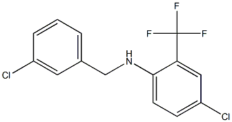 4-chloro-N-[(3-chlorophenyl)methyl]-2-(trifluoromethyl)aniline Struktur