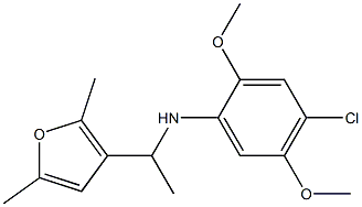 4-chloro-N-[1-(2,5-dimethylfuran-3-yl)ethyl]-2,5-dimethoxyaniline Struktur