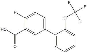 4-fluoro-2'-(trifluoromethoxy)-1,1'-biphenyl-3-carboxylic acid Struktur