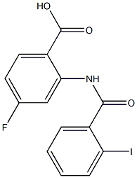 4-fluoro-2-[(2-iodobenzoyl)amino]benzoic acid Struktur