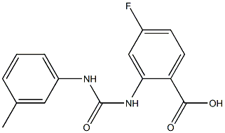 4-fluoro-2-{[(3-methylphenyl)carbamoyl]amino}benzoic acid Struktur