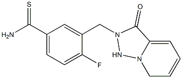 4-fluoro-3-({3-oxo-2H,3H-[1,2,4]triazolo[3,4-a]pyridin-2-yl}methyl)benzene-1-carbothioamide Struktur