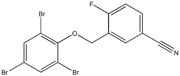 4-fluoro-3-(2,4,6-tribromophenoxymethyl)benzonitrile Struktur