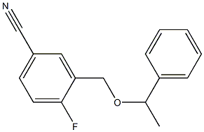 4-fluoro-3-[(1-phenylethoxy)methyl]benzonitrile Struktur