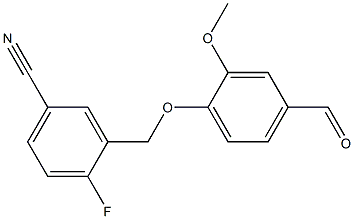 4-fluoro-3-[(4-formyl-2-methoxyphenoxy)methyl]benzonitrile Struktur