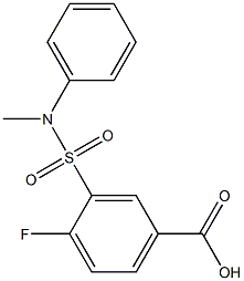 4-fluoro-3-[methyl(phenyl)sulfamoyl]benzoic acid Struktur