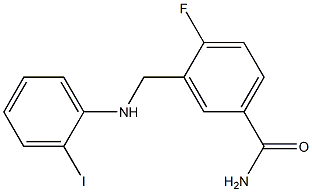 4-fluoro-3-{[(2-iodophenyl)amino]methyl}benzamide Struktur