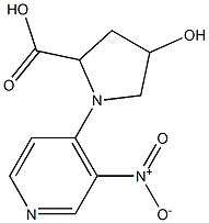 4-hydroxy-1-(3-nitropyridin-4-yl)pyrrolidine-2-carboxylic acid Struktur