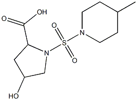 4-hydroxy-1-[(4-methylpiperidine-1-)sulfonyl]pyrrolidine-2-carboxylic acid Struktur