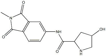 4-hydroxy-N-(2-methyl-1,3-dioxo-2,3-dihydro-1H-isoindol-5-yl)pyrrolidine-2-carboxamide Struktur