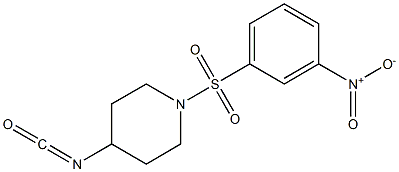 4-isocyanato-1-[(3-nitrobenzene)sulfonyl]piperidine Struktur