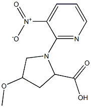 4-methoxy-1-(3-nitropyridin-2-yl)pyrrolidine-2-carboxylic acid Struktur