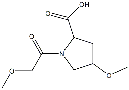 4-methoxy-1-(methoxyacetyl)pyrrolidine-2-carboxylic acid Struktur