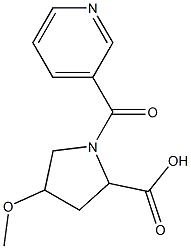 4-methoxy-1-(pyridin-3-ylcarbonyl)pyrrolidine-2-carboxylic acid Struktur