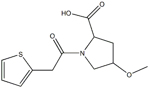 4-methoxy-1-(thien-2-ylacetyl)pyrrolidine-2-carboxylic acid Struktur