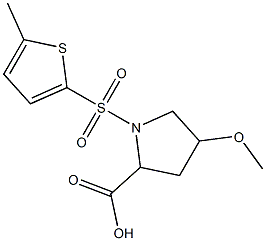 4-methoxy-1-[(5-methylthiophene-2-)sulfonyl]pyrrolidine-2-carboxylic acid Struktur