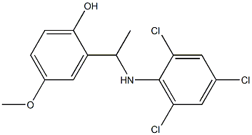 4-methoxy-2-{1-[(2,4,6-trichlorophenyl)amino]ethyl}phenol Struktur