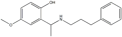 4-methoxy-2-{1-[(3-phenylpropyl)amino]ethyl}phenol Struktur