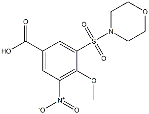 4-methoxy-3-(morpholin-4-ylsulfonyl)-5-nitrobenzoic acid Struktur