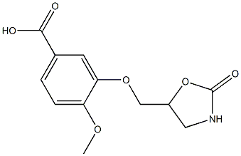 4-methoxy-3-[(2-oxo-1,3-oxazolidin-5-yl)methoxy]benzoic acid Struktur