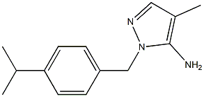 4-methyl-1-{[4-(propan-2-yl)phenyl]methyl}-1H-pyrazol-5-amine Struktur