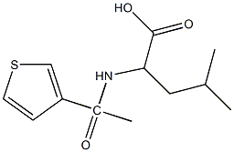 4-methyl-2-[1-(thiophen-3-yl)acetamido]pentanoic acid Struktur