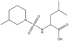 4-methyl-2-{[(3-methylpiperidine-1-)sulfonyl]amino}pentanoic acid Struktur