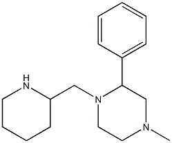 4-methyl-2-phenyl-1-(piperidin-2-ylmethyl)piperazine Struktur