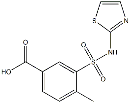 4-methyl-3-(1,3-thiazol-2-ylsulfamoyl)benzoic acid Struktur