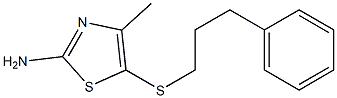 4-methyl-5-[(3-phenylpropyl)sulfanyl]-1,3-thiazol-2-amine Struktur