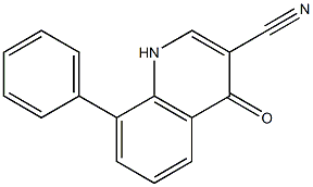 4-oxo-8-phenyl-1,4-dihydroquinoline-3-carbonitrile Struktur